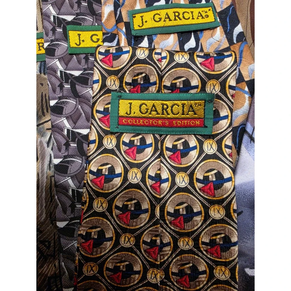 J. Garcia Silk Tie Lot 10pc Vintage Abstract Art Grateful Dead Neckties Set